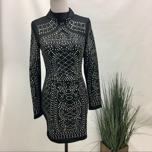 NWOT - Mockneck Embellished Bodycon